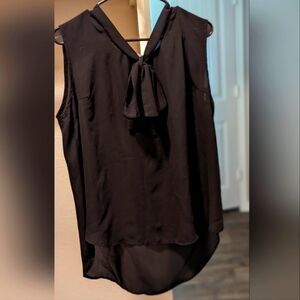 Sz XXL Sheer black pussybow top